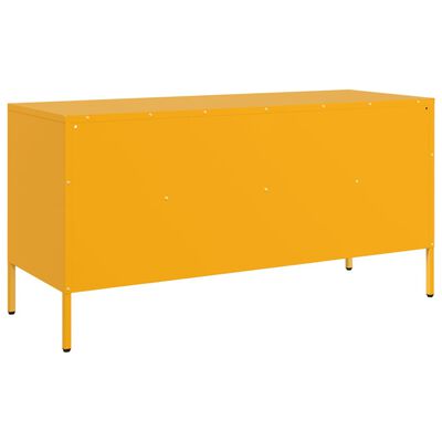 vidaXL Meuble TV jaune moutarde 100,5x39x50,5 cm acier