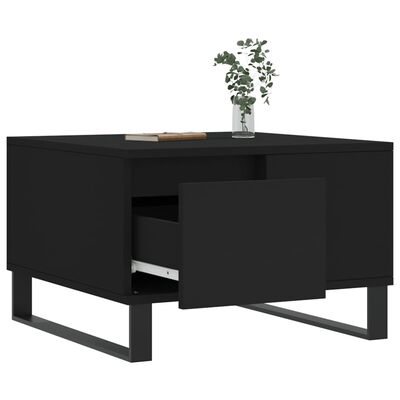 vidaXL Table basse noir 55x55x36,5 cm bois d'ingénierie