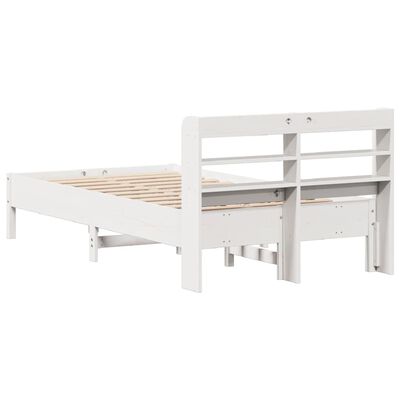 vidaXL Cadre de lit sans matelas blanc 75x190 cm bois de pin massif