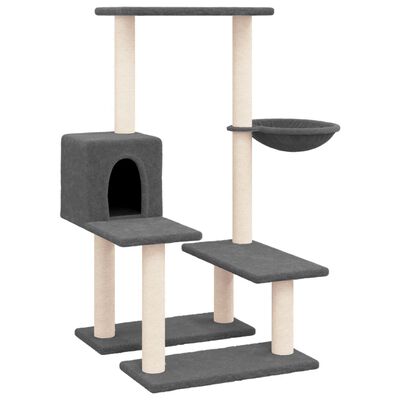 vidaXL Arbre à chat avec griffoirs en sisal Gris foncé 94,5 cm