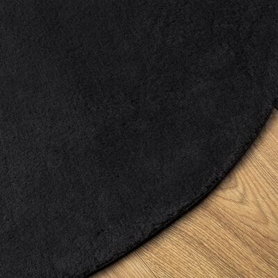 vidaXL Tapis HUARTE à poils courts doux et lavable noir Ø 160 cm