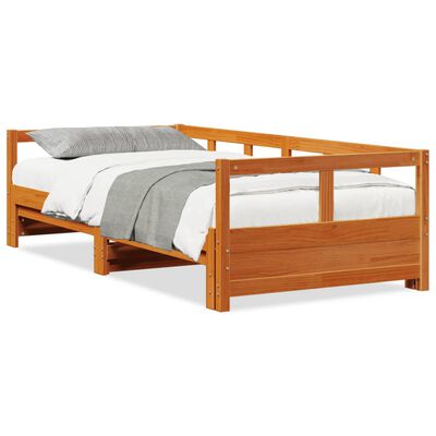 vidaXL Lit de jour sans matelas cire marron 80x200 cm bois pin massif