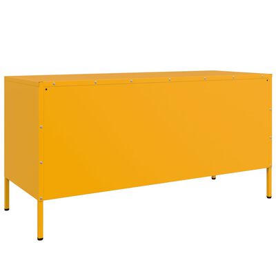 vidaXL Meuble TV jaune moutarde 100,5x39x50,5 cm acier