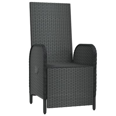 vidaXL Chaises inclinables d'extérieur et coussins lot de 2 Poly rotin