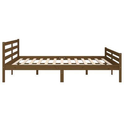 vidaXL Cadre de lit sans matelas marron miel bois massif 200x200 cm