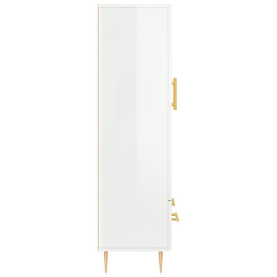 vidaXL Buffet haut blanc brillant 69,5x31x115 cm bois d'ingénierie