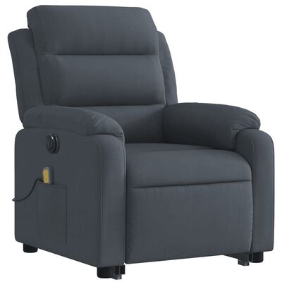 vidaXL Fauteuil inclinable de massage électrique gris foncé velours