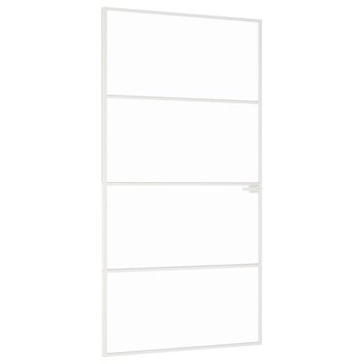 vidaXL Porte d'intérieur Blanc 102x201,5 cm Trempé verre aluminium fin