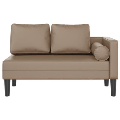 vidaXL Chaise longue avec coussins cappuccino similicuir