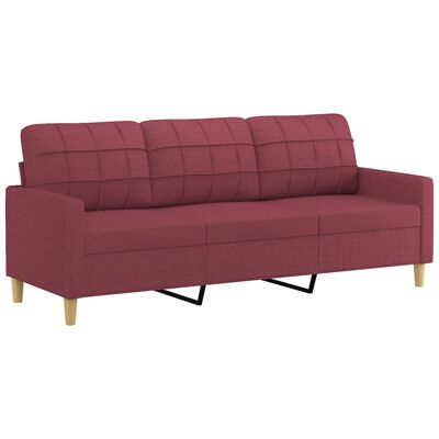 vidaXL Ensemble de canapés 4 pcs avec coussins Rouge bordeaux Tissu