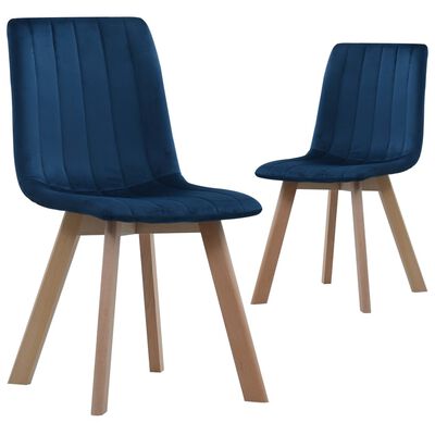 vidaXL Chaises à manger lot de 2 bleu velours