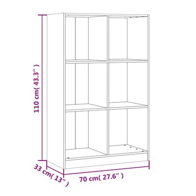 vidaXL Bibliothèque 70x33x110 cm bois massif de pin