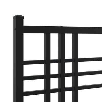 vidaXL Cadre de lit métal sans matelas avec pied de lit noir 183x213cm