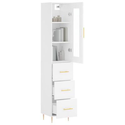 vidaXL Buffet haut Blanc 34,5x34x180 cm Bois d'ingénierie