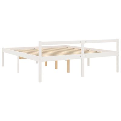 vidaXL Lit pour personne âgée blanc 200x200 cm bois de pin massif