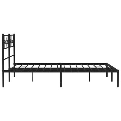 vidaXL Cadre de lit métal sans matelas avec tête de lit noir 135x190cm