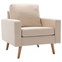 vidaXL Fauteuil Crème Tissu