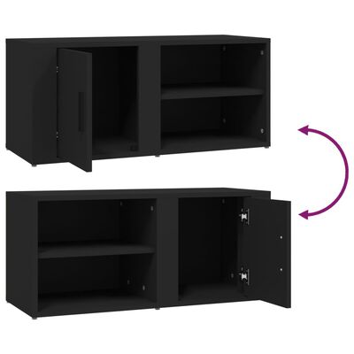 vidaXL Meubles TV 2 pcs Noir 80x31,5x36 cm Bois d'ingénierie