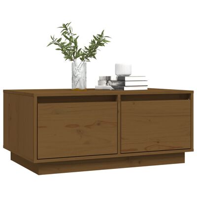 vidaXL Table basse Marron miel 80x50x35 cm Bois massif de pin