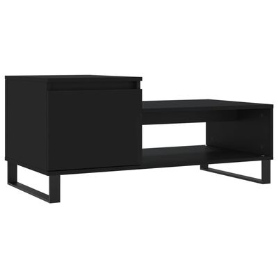 vidaXL Table basse Noir 100x50x45 cm Bois d'ingénierie