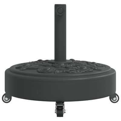 vidaXL Base de parasol avec roues pour mâts Ø38 / 48 mm 27 kg rond