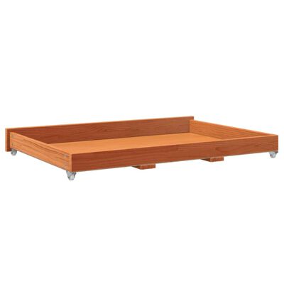 vidaXL Tiroirs de lit de jour 2 pcs cire marron bois de pin massif