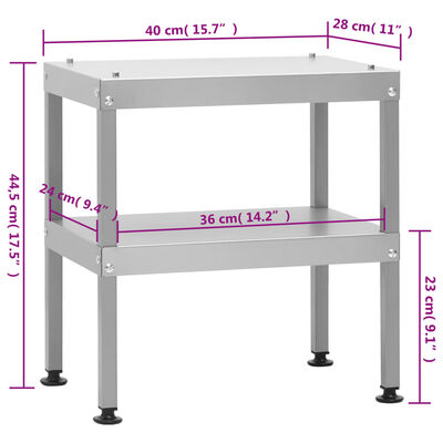 vidaXL Fumoir à four à barbecue avec table acier galvanisé