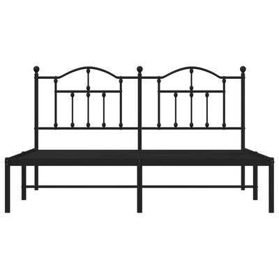 vidaXL Cadre de lit métal sans matelas avec tête de lit noir 183x213cm