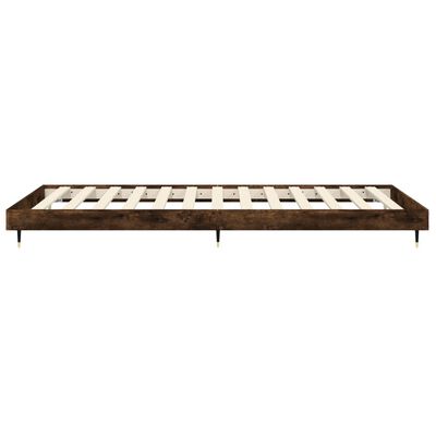 vidaXL Cadre de lit sans matelas chêne fumé 100x200 cm bois ingénierie