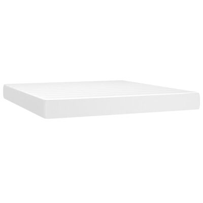 vidaXL Sommier à lattes de lit avec matelas et LED Blanc 160x200 cm