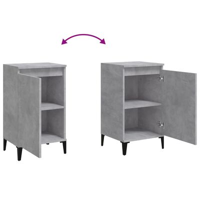 vidaXL Tables de chevet 2 pcs gris béton 40x35x70 cm bois d'ingénierie