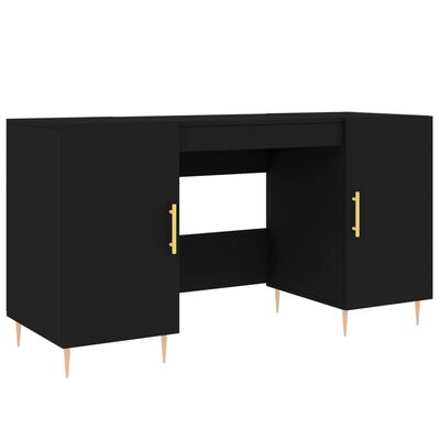 vidaXL Bureau noir 140x50x75 cm bois d'ingénierie