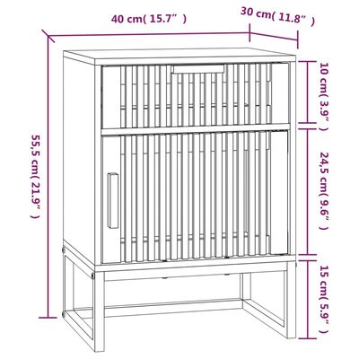 vidaXL Tables de chevet 2 pcs 40x30x55,5 cm bois ingénierie et fer