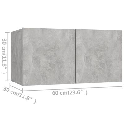 vidaXL Ensemble de meubles TV 8 pcs Gris béton Bois d'ingénierie