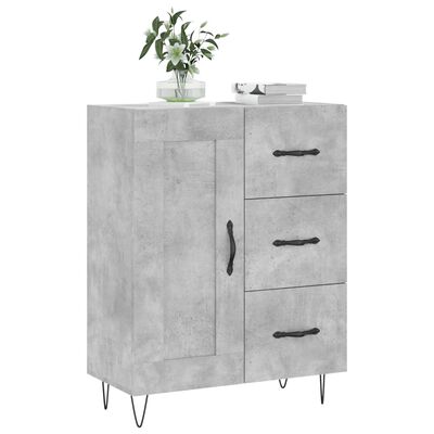 vidaXL Buffet gris béton 69,5x34x90 cm bois d'ingénierie