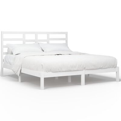 vidaXL Cadre de lit Blanc Bois massif 200x200 cm