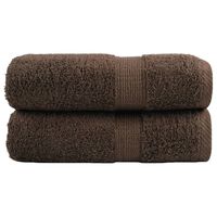 vidaXL Gants de toilette de qualité supérieure 2 pcs marron 100% coton