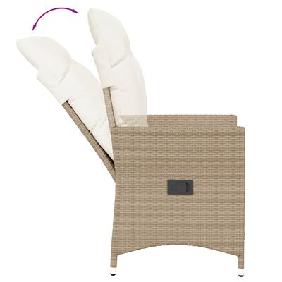 vidaXL Ensemble de bistro 3 pcs avec coussins beige résine tressée