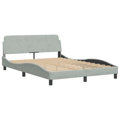 vidaXL Cadre de lit sans matelas gris clair 140x190 cm velours