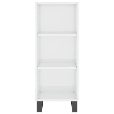 vidaXL Buffet haut Blanc brillant 34,5x34x180 cm Bois d'ingénierie