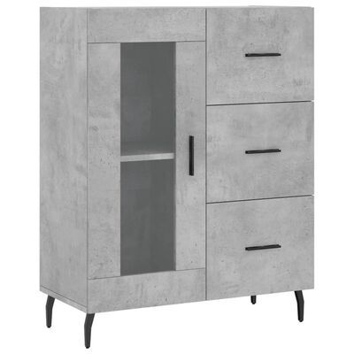 vidaXL Buffet haut Gris béton 69,5x34x180 cm Bois d'ingénierie