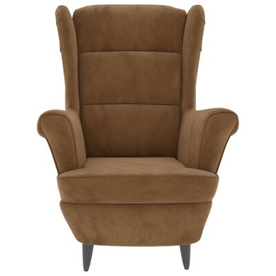 vidaXL Fauteuil marron velours