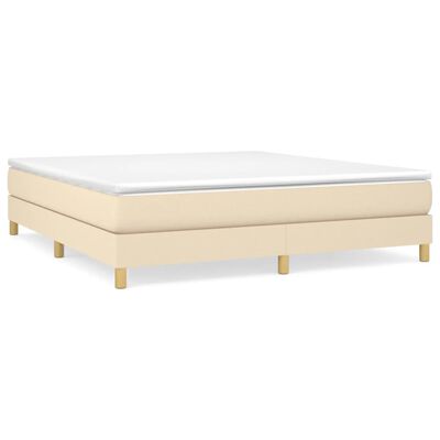 vidaXL Sommier à lattes de lit avec matelas Crème 180x200 cm Tissu