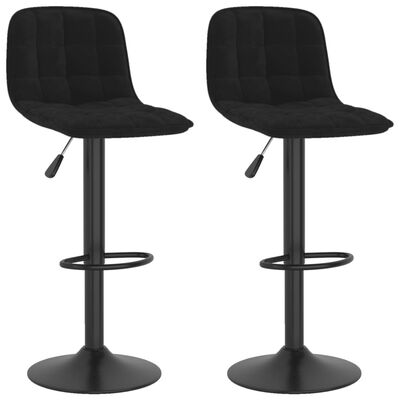 vidaXL Tabourets de bar 2 pcs Noir Velours