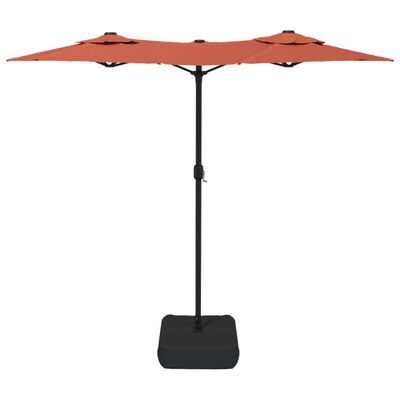 vidaXL Parasol de jardin à double tête avec LED terre cuite 316x240 cm