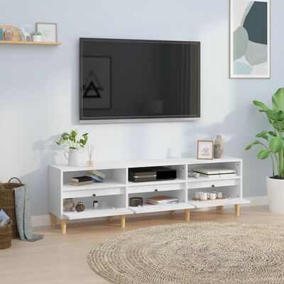 vidaXL Meuble TV blanc 150x30x44,5 cm bois d'ingénierie