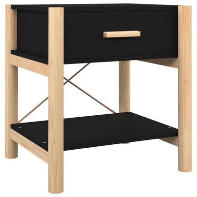 vidaXL Tables de chevet 2 pcs Noir 42x38x45 cm Bois d’ingénierie