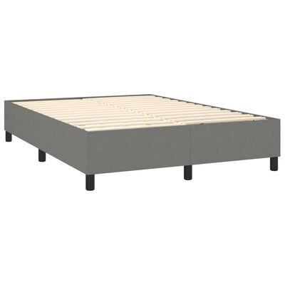 vidaXL Sommier à lattes de lit avec matelas Gris foncé 140x200cm Tissu