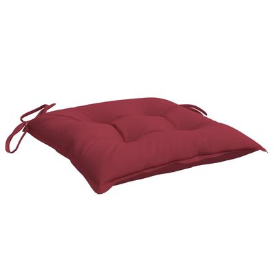 vidaXL Coussins de chaise lot de 4 rouge bordeaux 40x40x7 cm