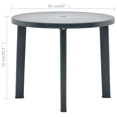 vidaXL Table de jardin Vert 89 cm Plastique